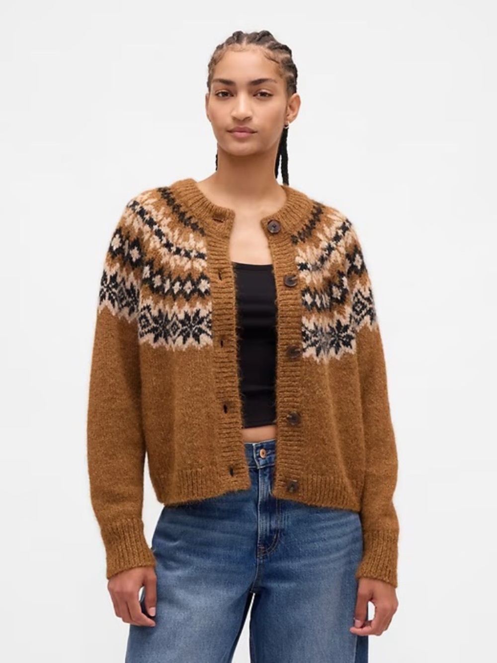 GAP Fuzzy Fair Isle Cardigan